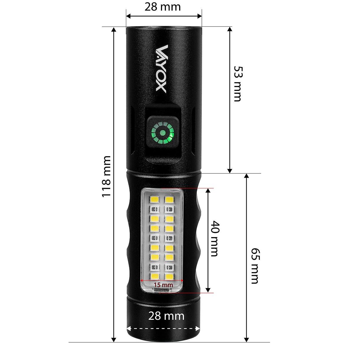 Oplaadbare zaklamp Vayox VA0184, 250lm, zijlicht 5/7