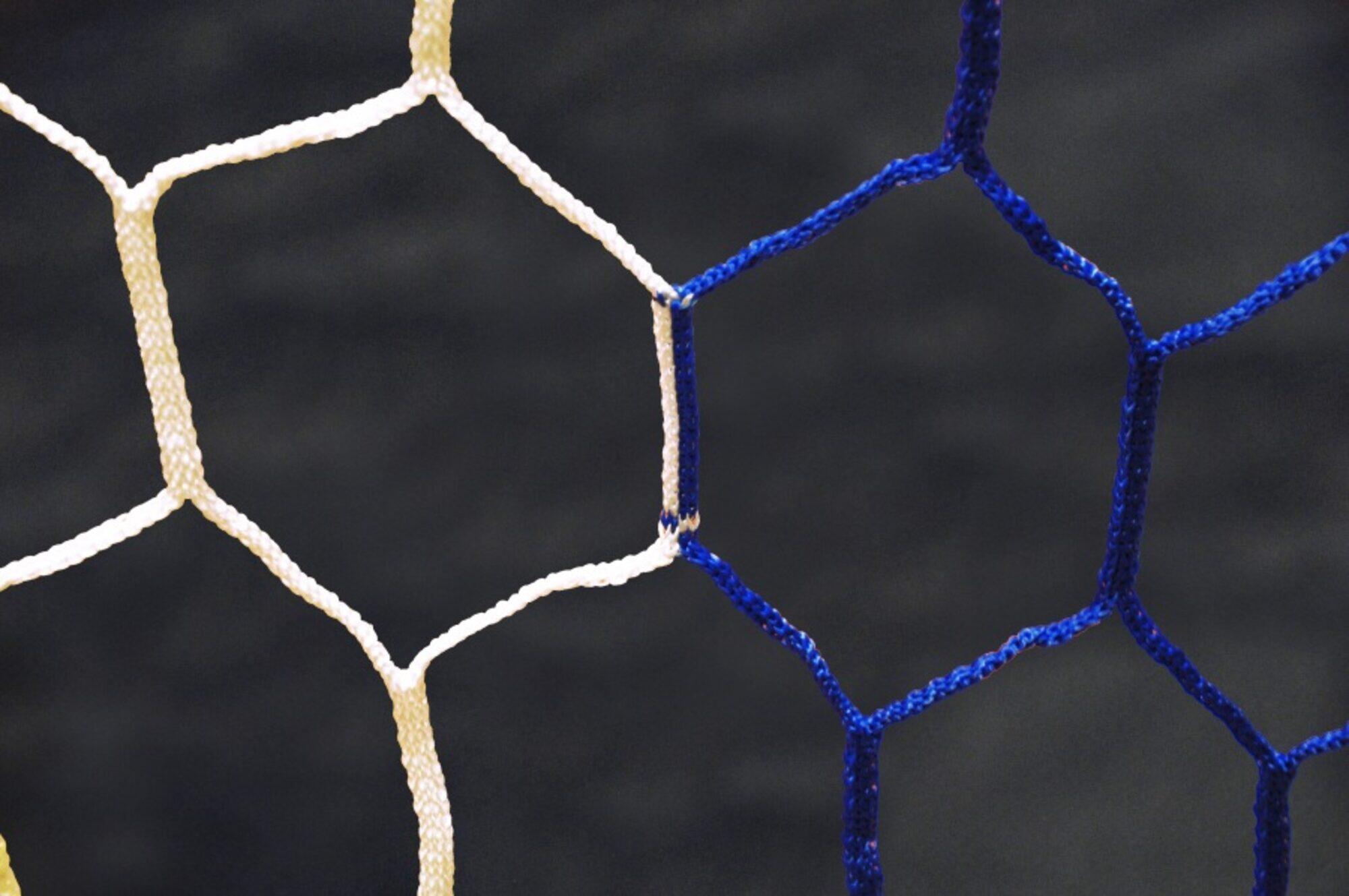 Rete da calcio esagonale da stadio colore Blu / Bianco 2/3