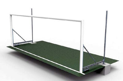 Paar aluminium opvouwbare 8-a-side voetbaldoelen met afdichtingen