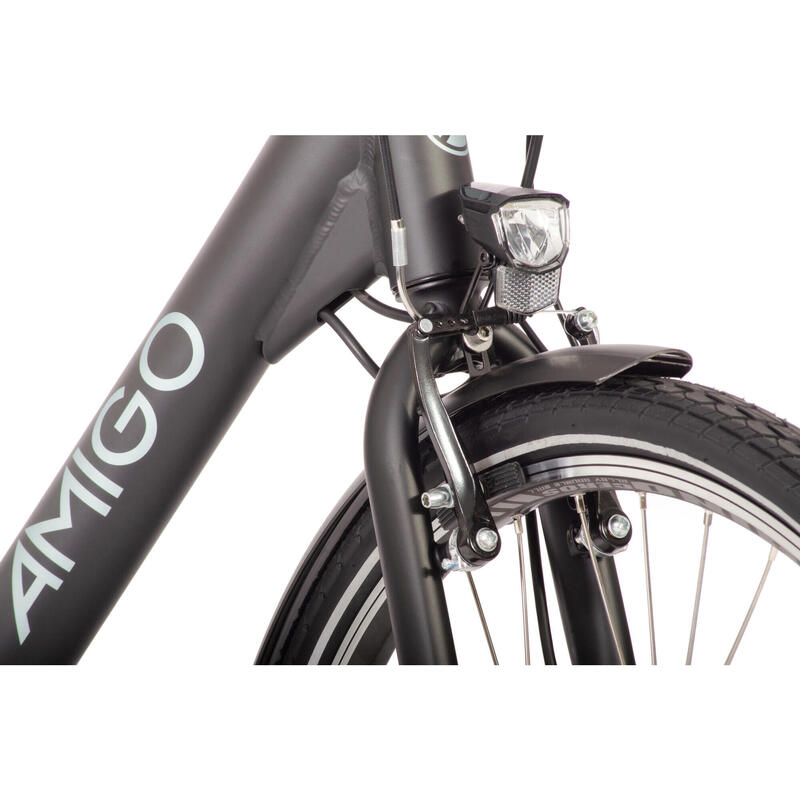 AMIGO Elektrische Stadsfiets E-Faro S1 28 Inch 49 cm Dames 3V V-Brakes Matzwart