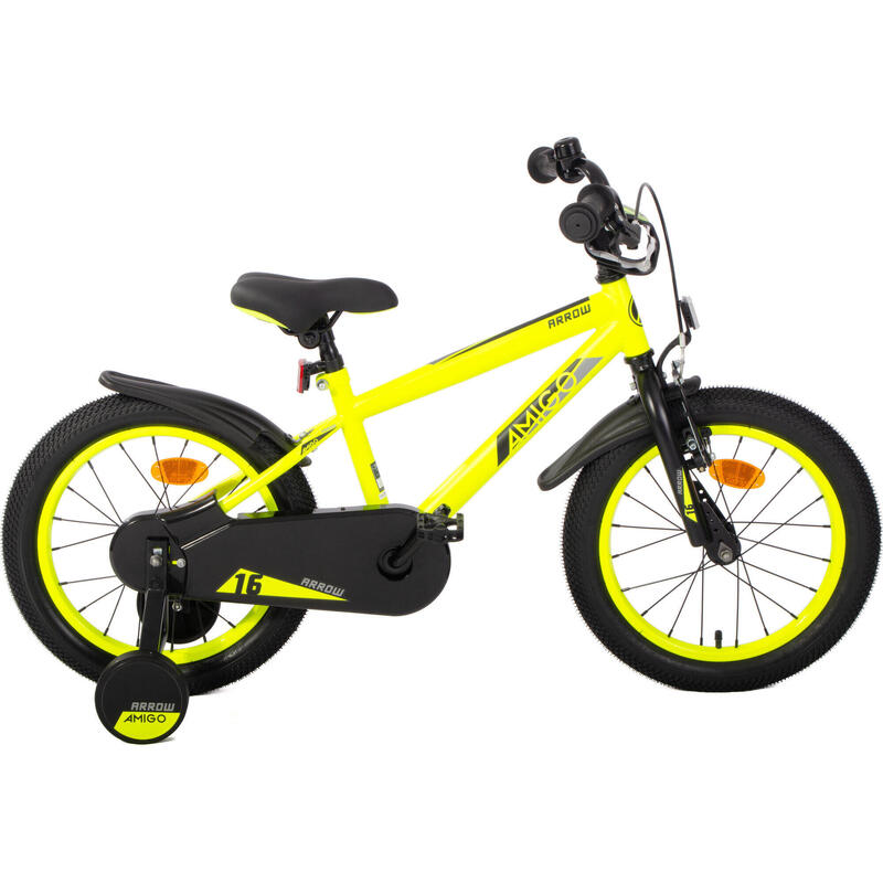 AMIGO Vélo garçon Arrow 16 Pouces 25,5 cm Garçon Frein à rétropédalage Jaune