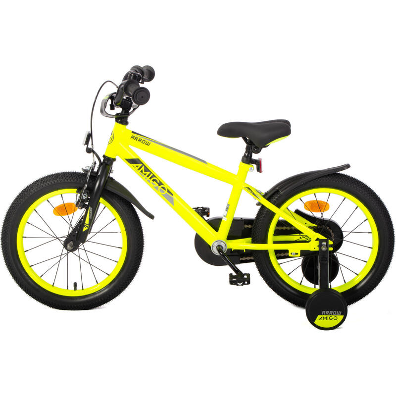 AMIGO Vélo garçon Arrow 16 Pouces 25,5 cm Garçon Frein à rétropédalage Jaune