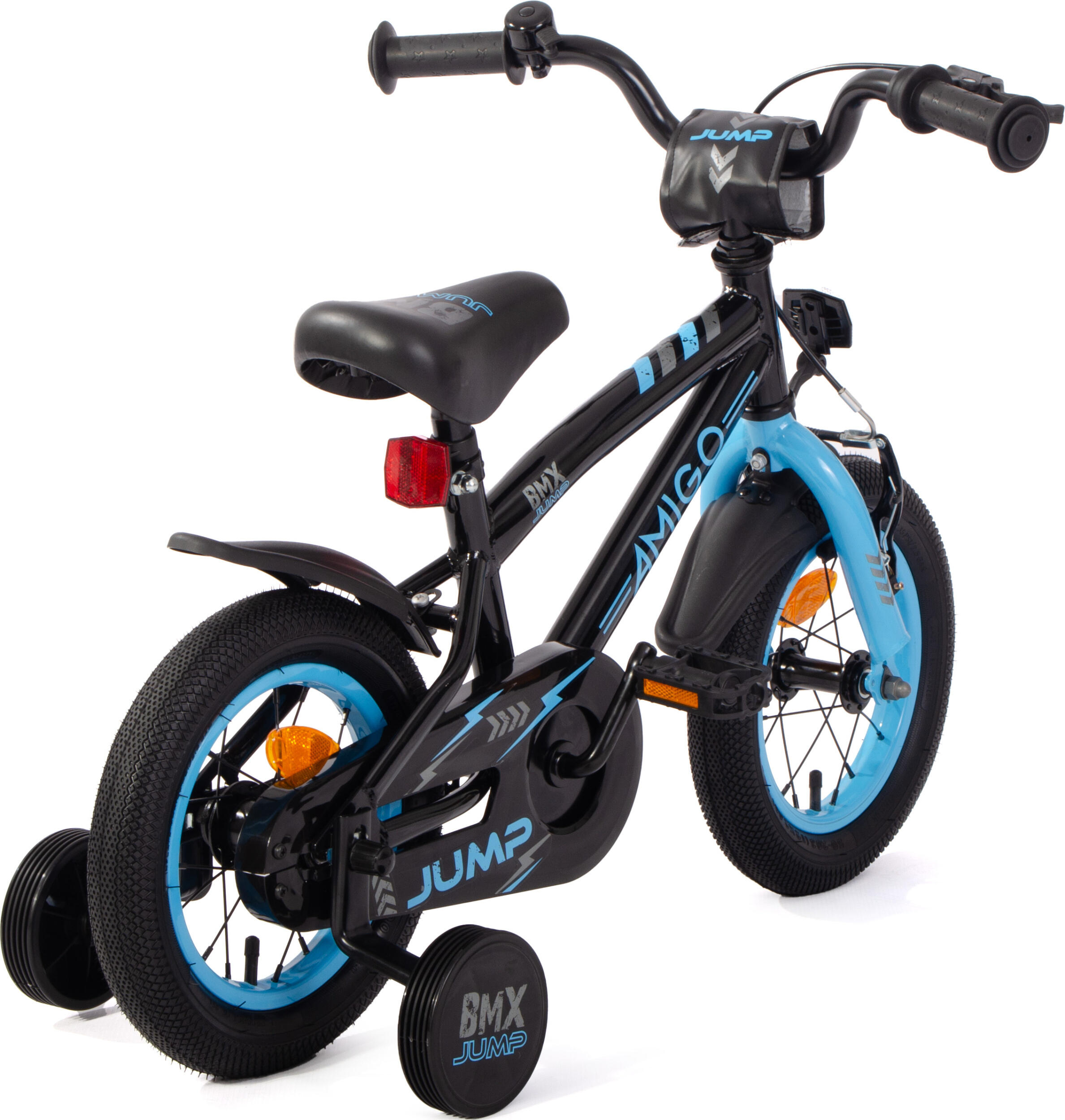 BMX Jump 12 Inch 22 cm Jongens Terugtraprem Zwart/Blauw 6/7