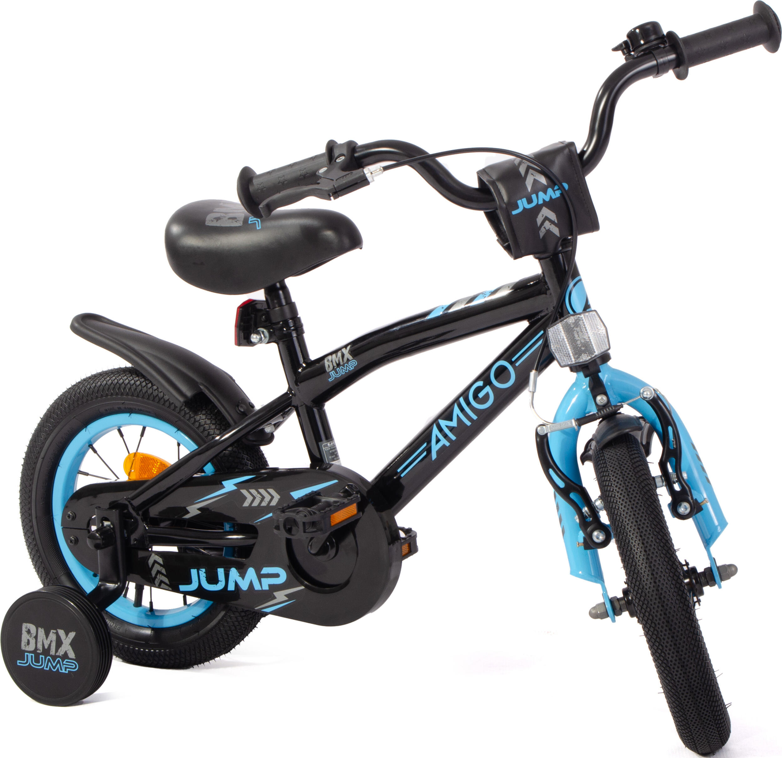 BMX Jump 12 Inch 22 cm Jongens Terugtraprem Zwart/Blauw 4/7