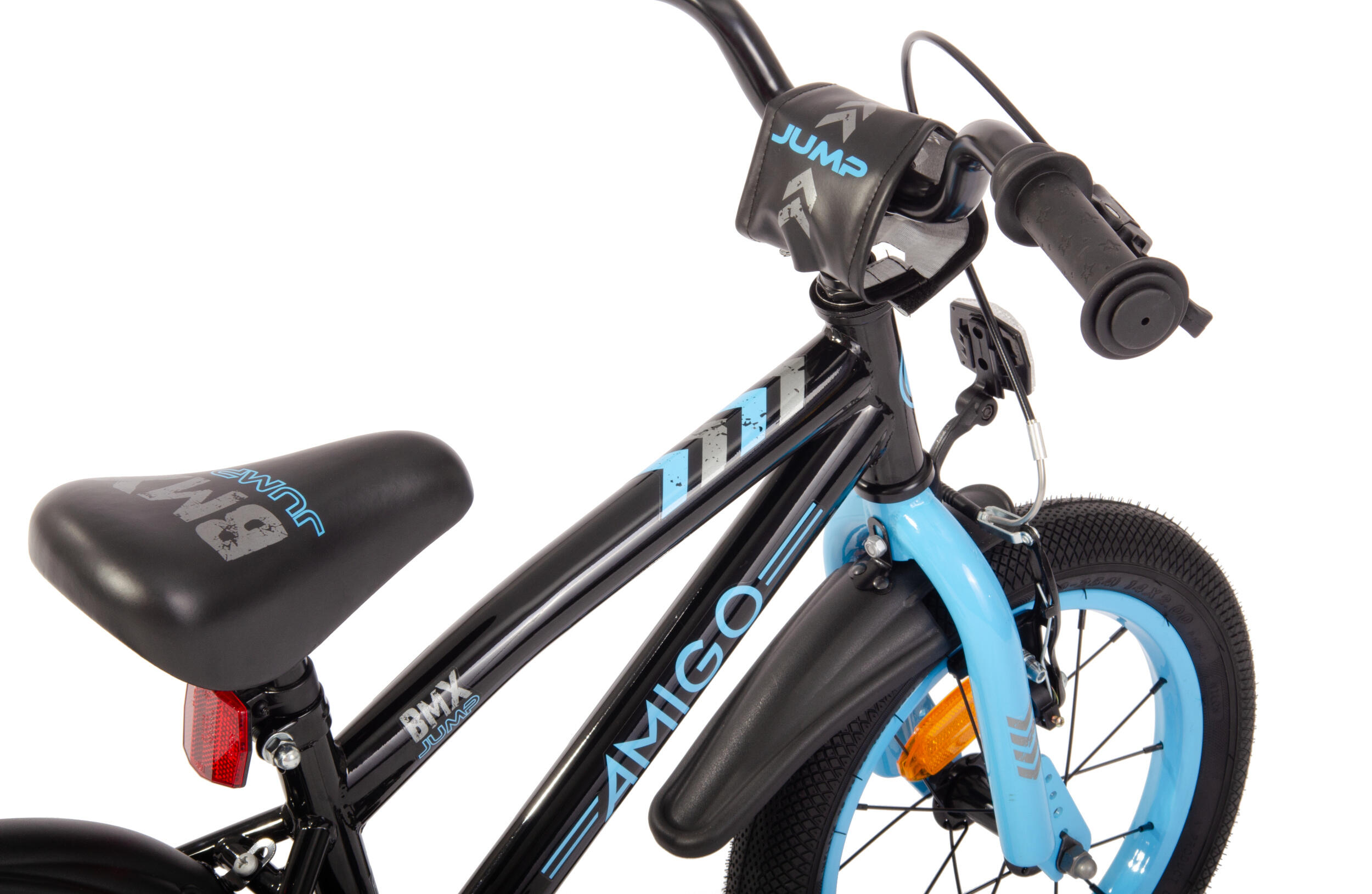 BMX Jump 14 Zoll 22,5 cm Jungen Rücktrittbremse Schwarz/Blau 7/7