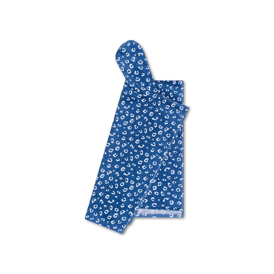 Swim Essentials | Accappatoio Panterato poncho in cotone blu 65 x 65 cm 2/2