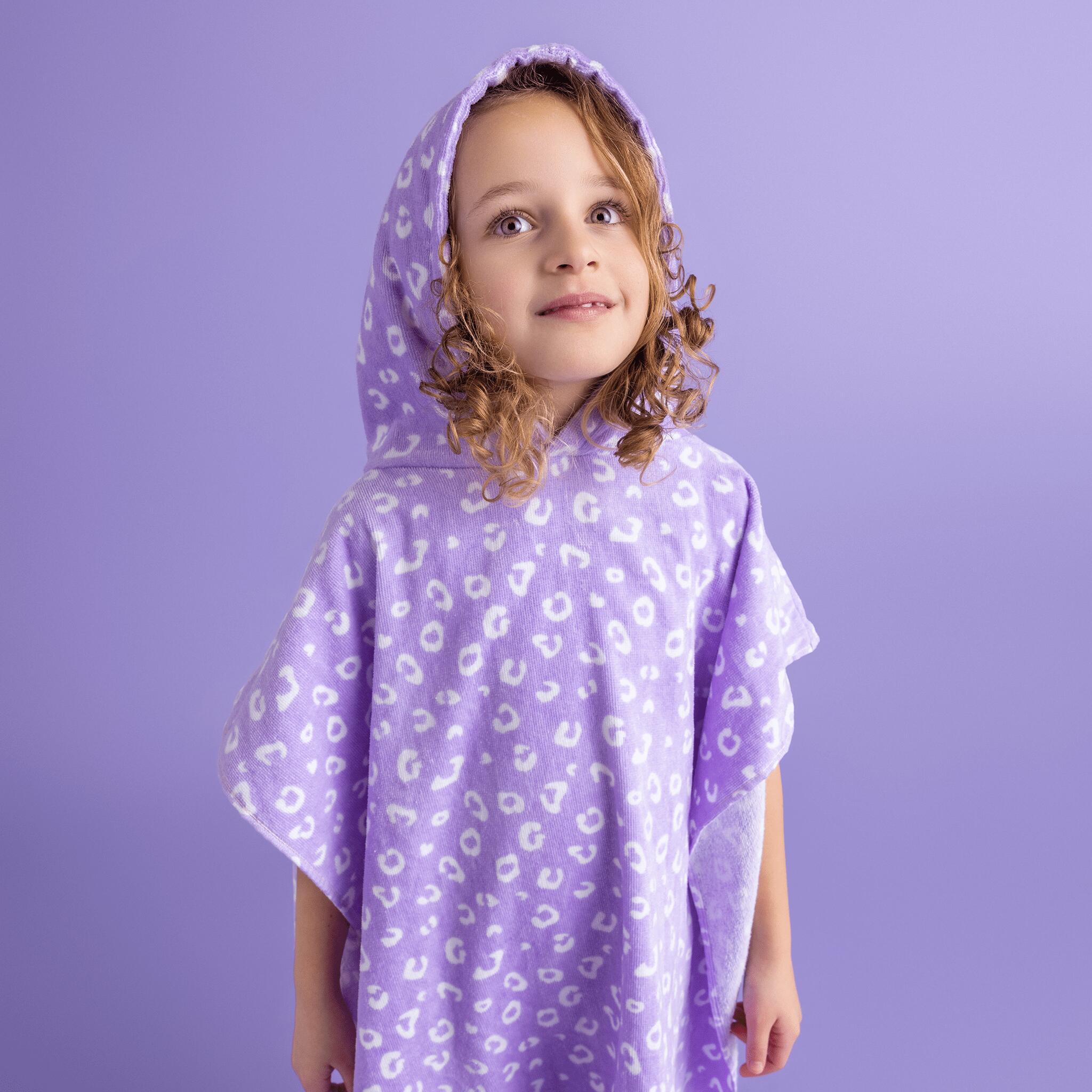 Swim Essentials | Lila Panterprint Strandponcho 65 x 65 cm 3/5