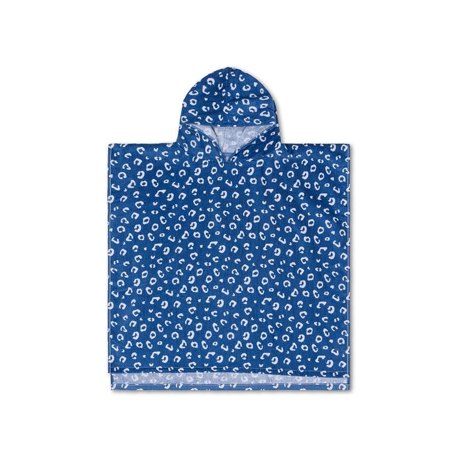SWIM ESSENTIALS Swim Essentials | Accappatoio Panterato poncho in cotone blu 65 x 65 cm