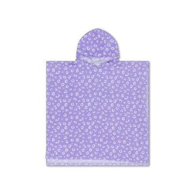 Swim essentials | lila panterprint strandponcho 65 x 65 cm