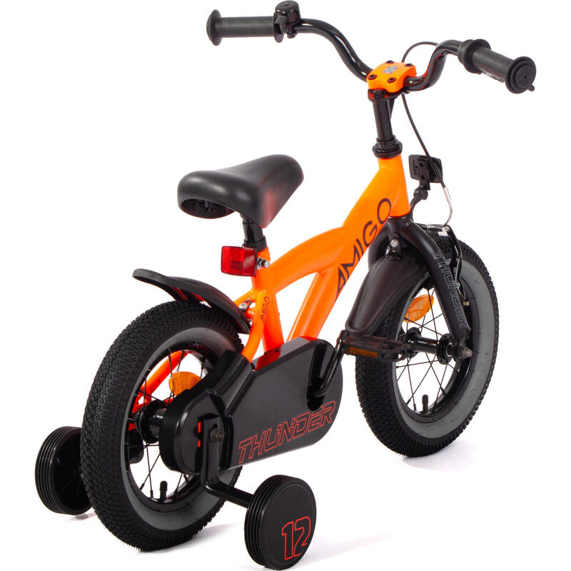 AMIGO Vélo garçon Thunder 12 Pouces 21 cm Garçon Frein à rétropédalage Orange