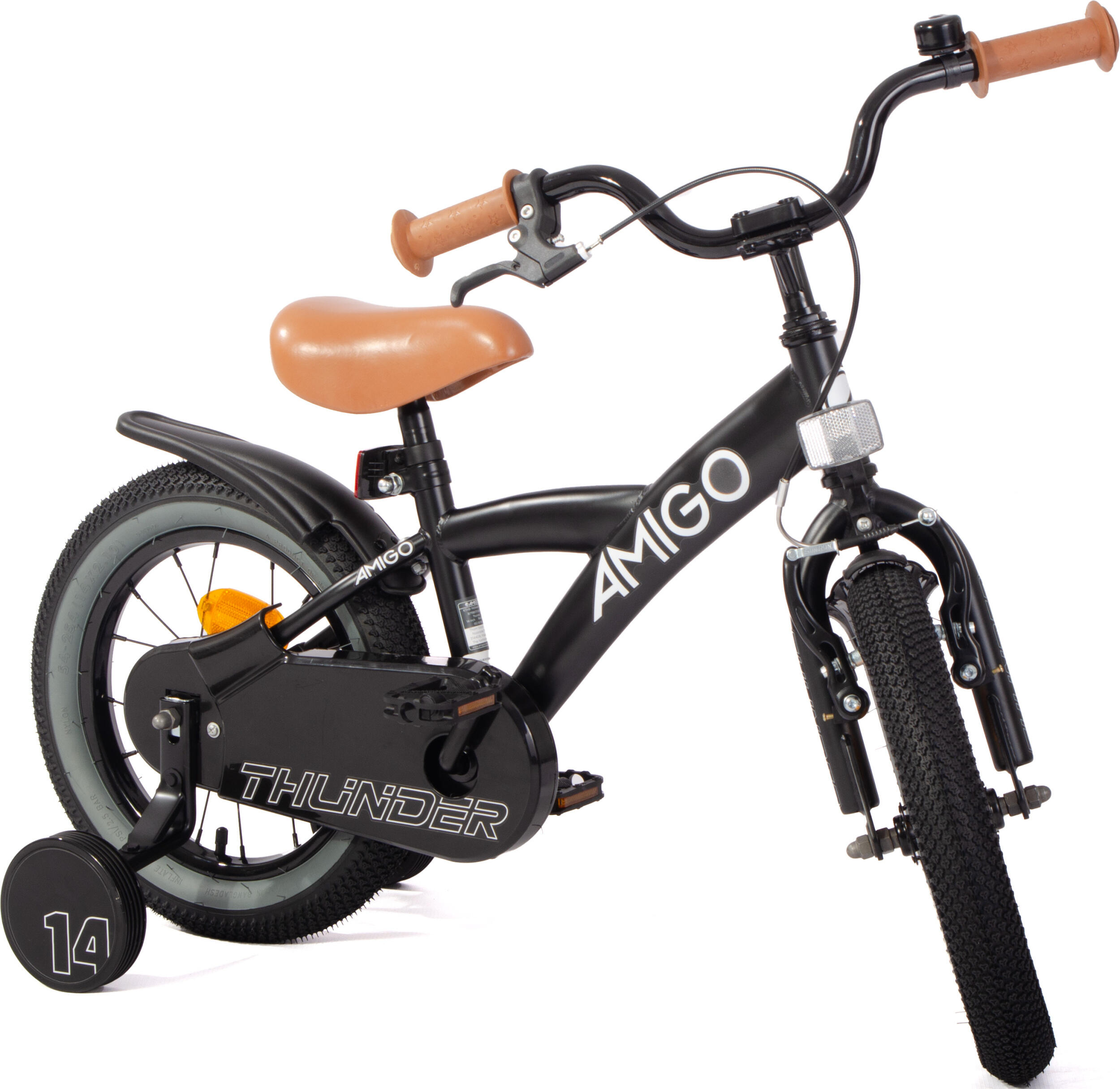Thunder 14 Zoll 22 cm Jungen Rücktrittbremse Schwarz/Weiß 4/7