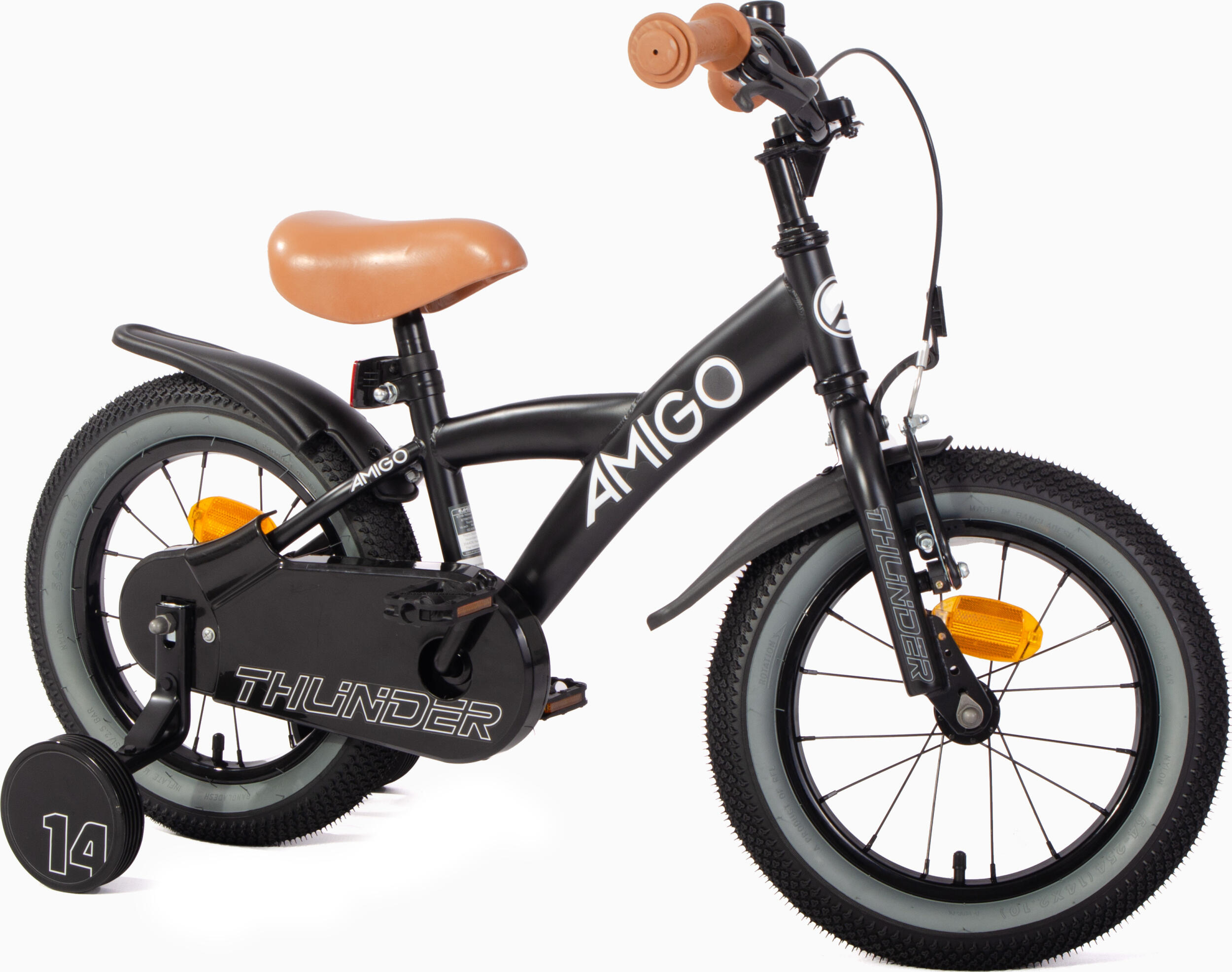 Thunder 14 Zoll 22 cm Jungen Rücktrittbremse Schwarz/Weiß 5/7