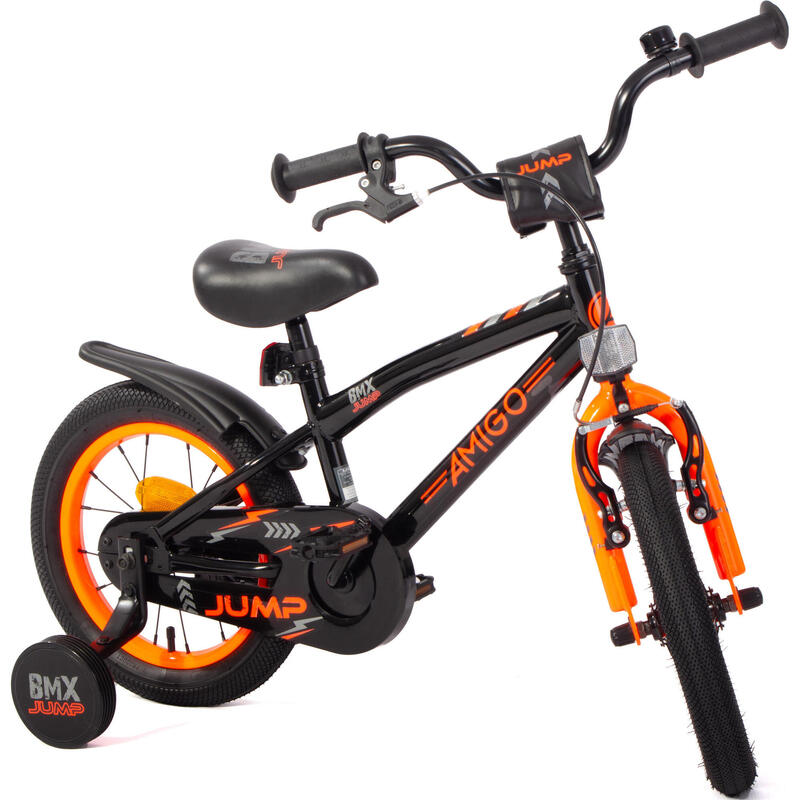 AMIGO Vélo garçon BMX Jump 14 Pouces 22,5 cm Garçon Frein à rétropédalage