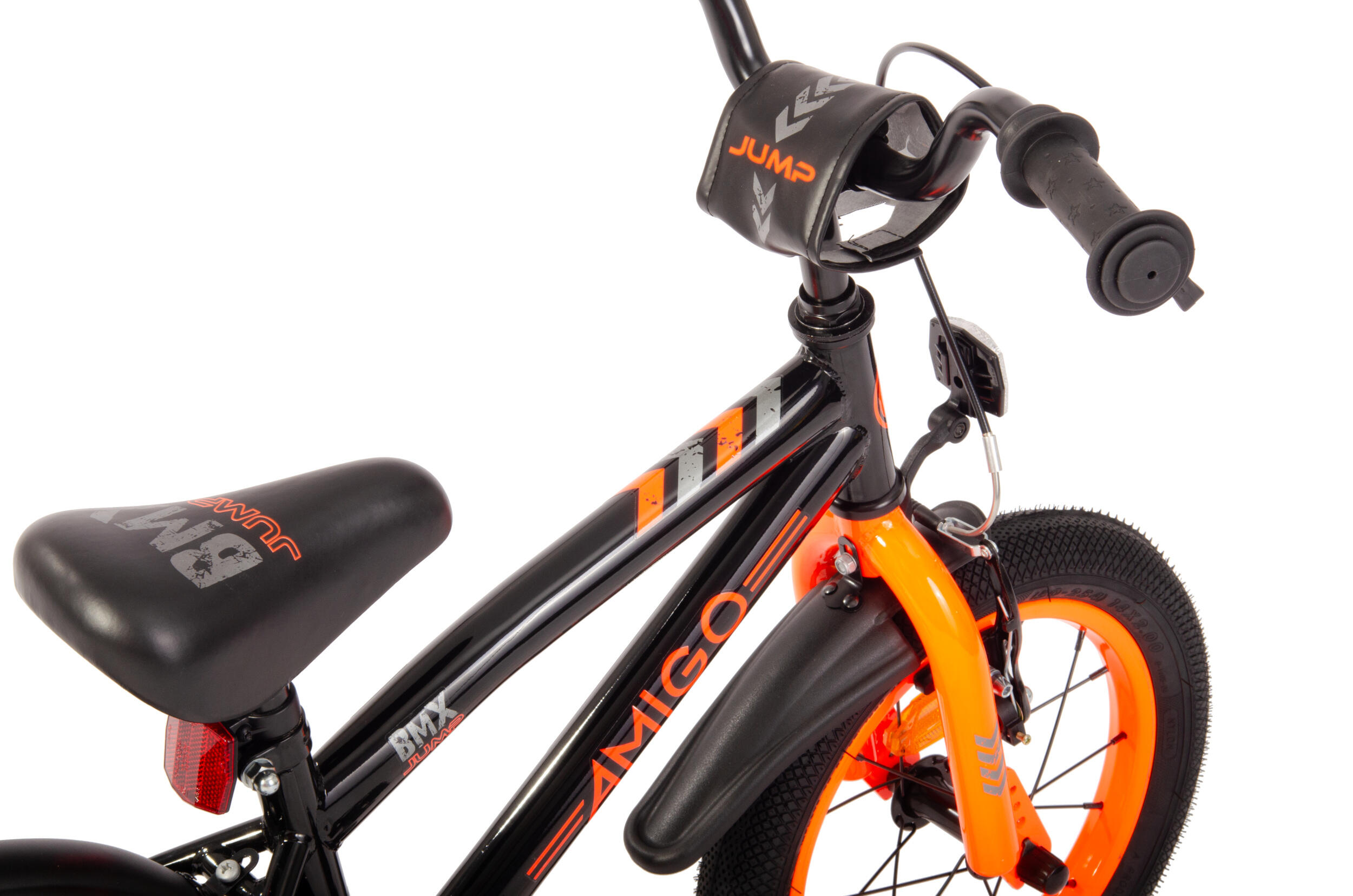 BMX Jump 12 Zoll 22 cm Jungen Rücktrittbremse Schwarz/Neon Orange 7/7