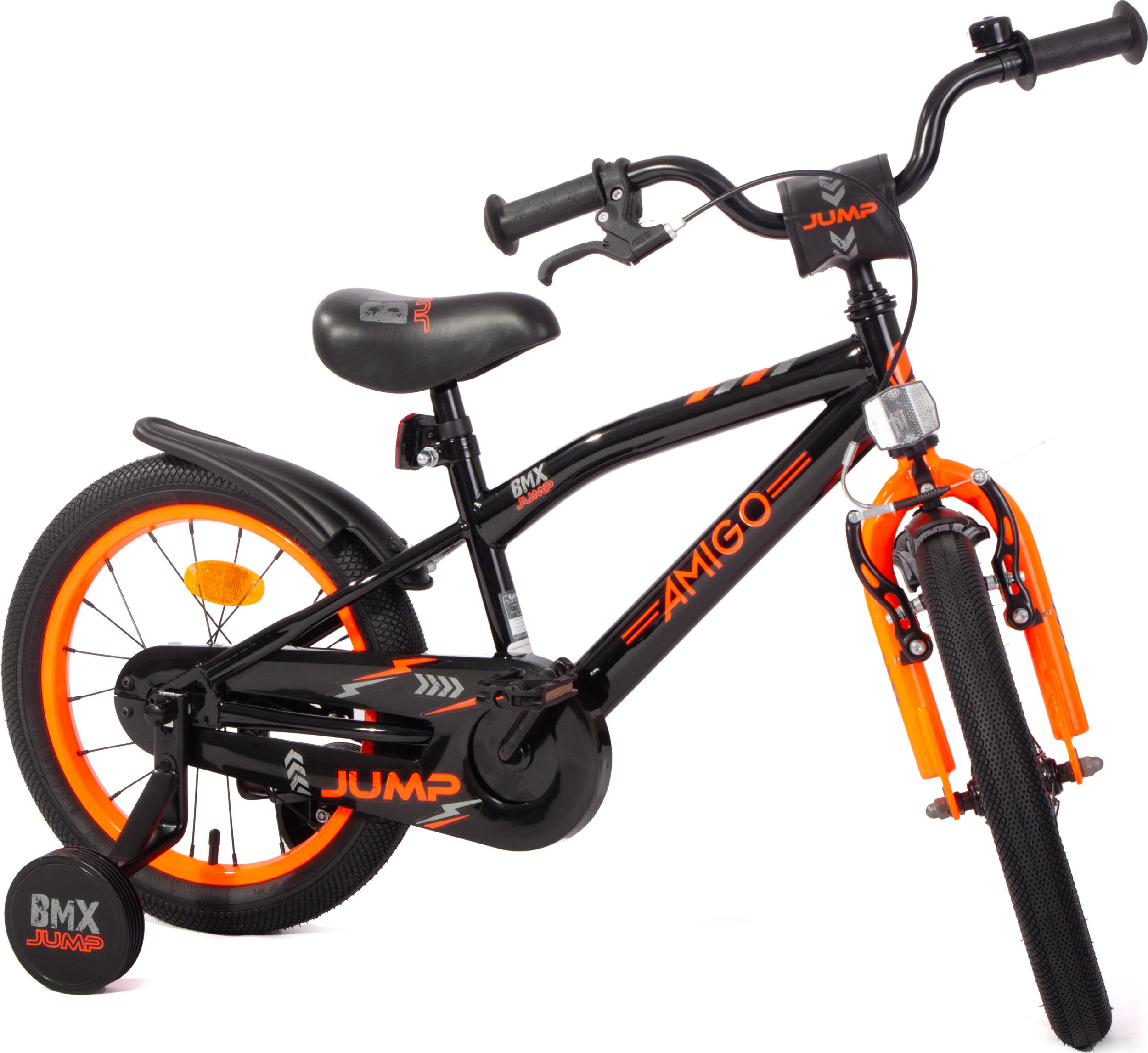 BMX Jump 16 Inch 25,5 cm Jongens Terugtraprem Zwart/Neon Oranje 4/7