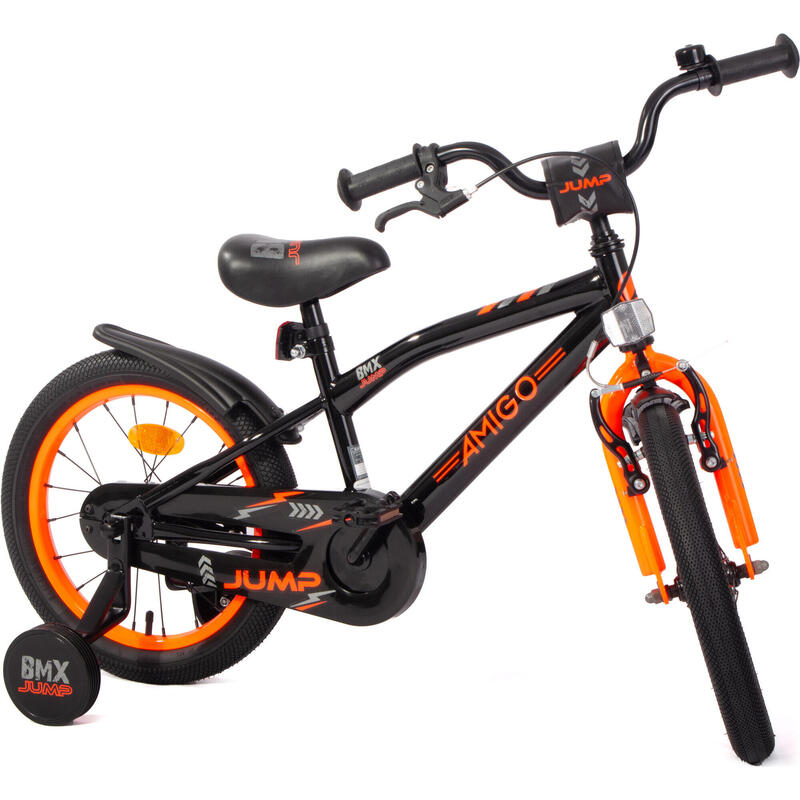 AMIGO Vélo garçon BMX Jump 16 Pouces 25,5 cm Garçon Frein à rétropédalage