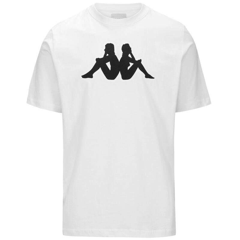 kappa t-shirt da uomo in cotone bianco da fitness