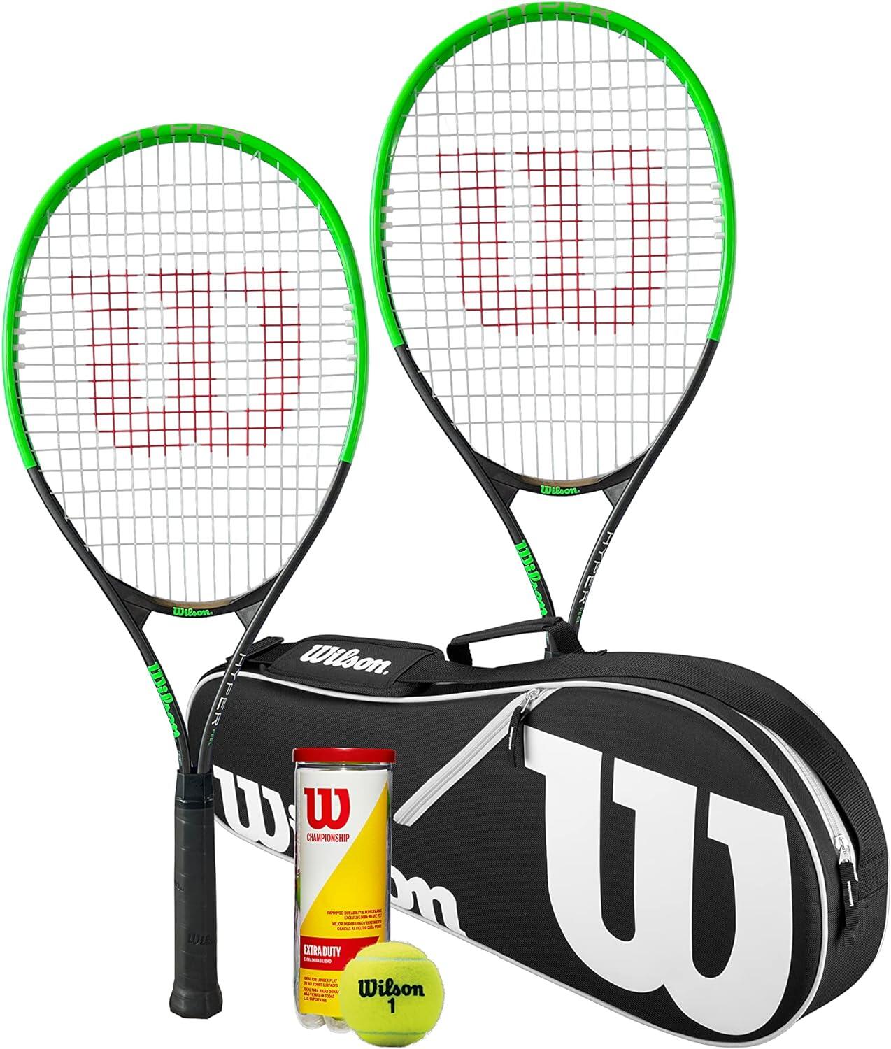 WILSON Wilson Hyper Feel Tennis Racket Twin Set, Carry Bag & 3 Wilson Tennis Balls