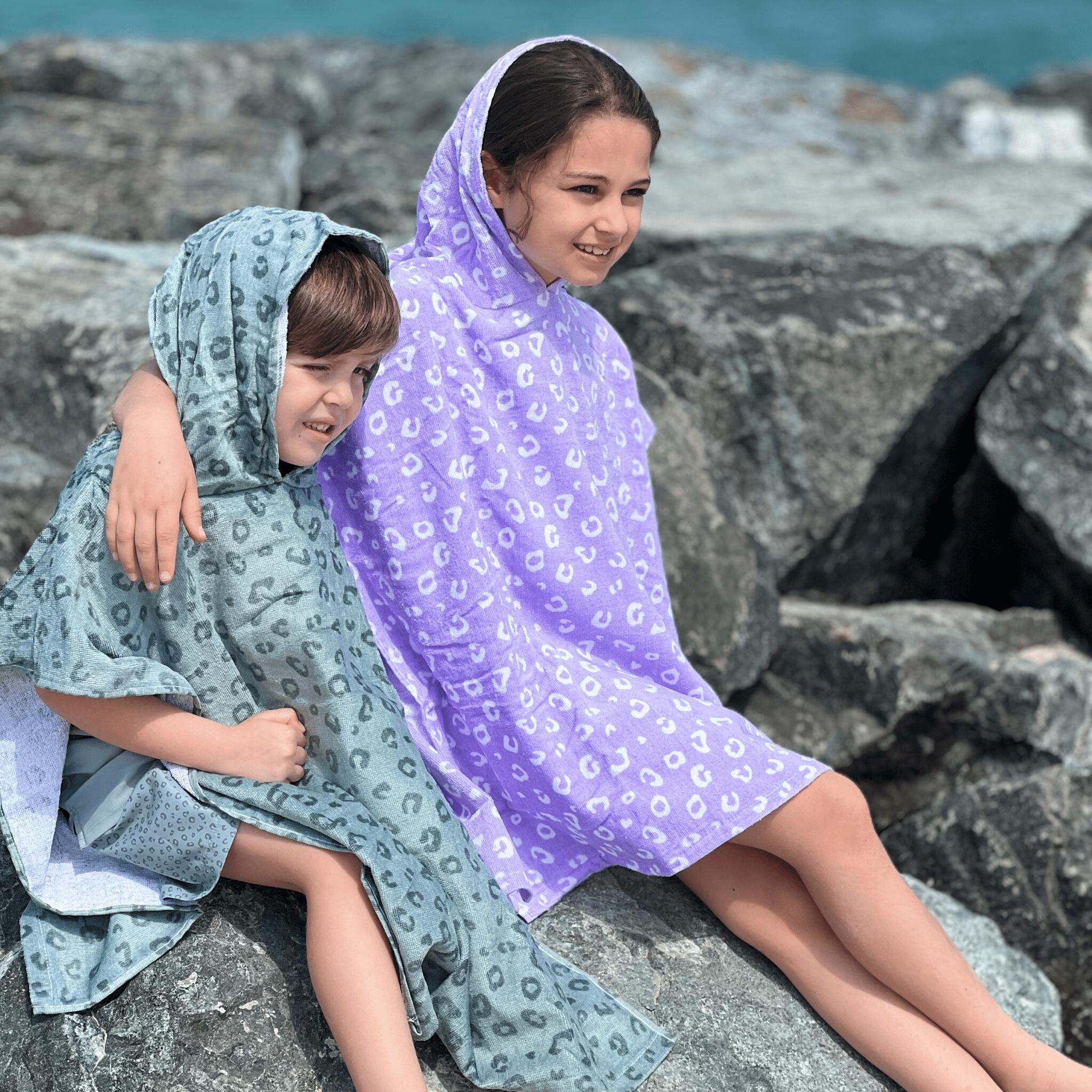 Swim Essentials | Lila Panterprint Strandponcho 65 x 65 cm 5/5