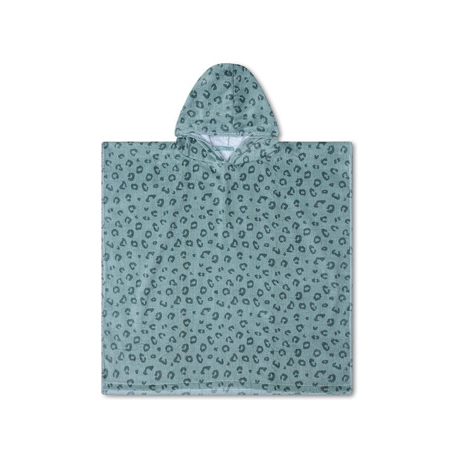 SWIM ESSENTIALS Swim Essentials | Accappatoio Panterato poncho in cotone verde 65 x 65 cm