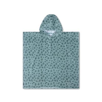Swim Essentials | Accappatoio Panterato poncho in cotone verde 65 x 65 cm