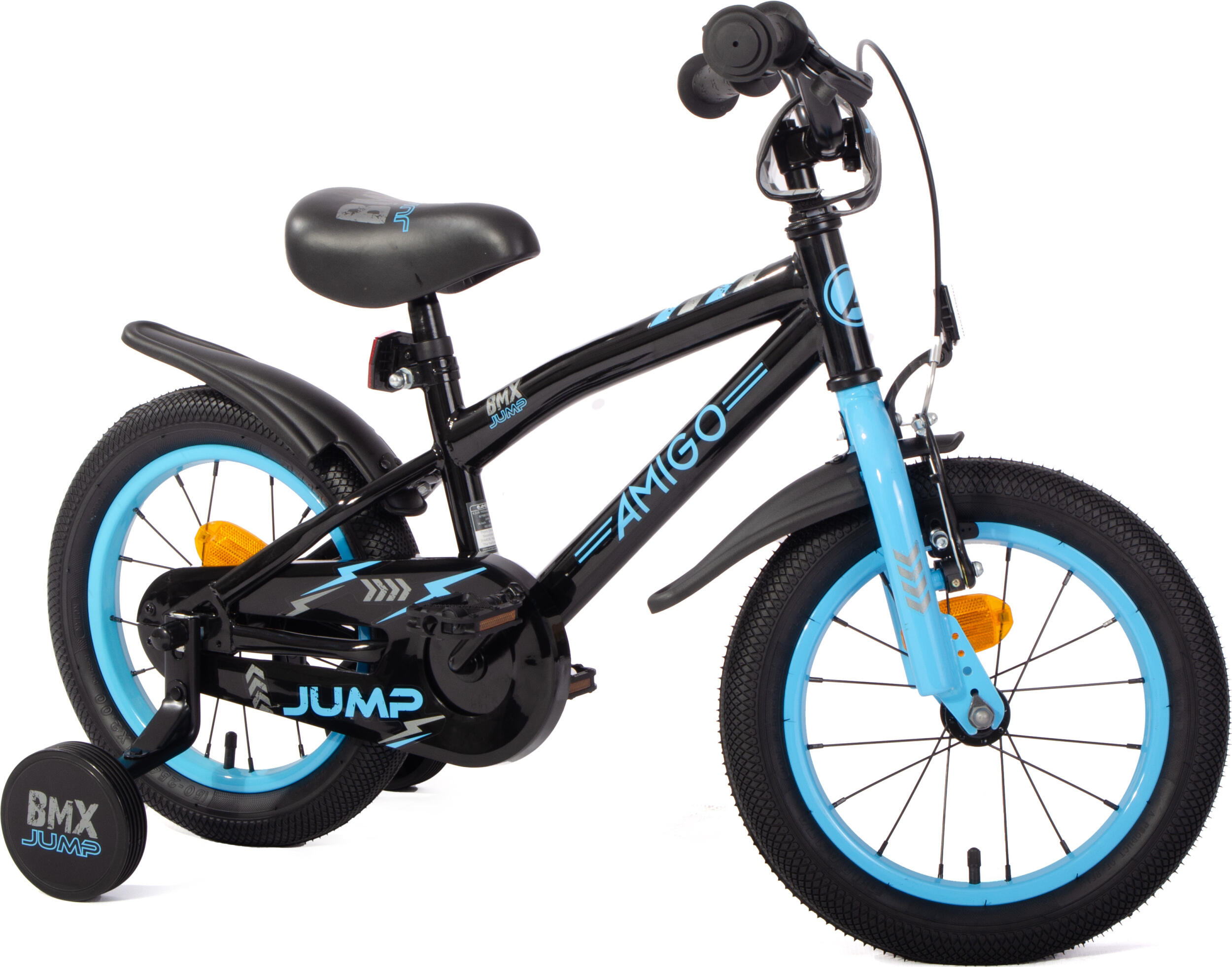 BMX Jump 14 Zoll 22,5 cm Jungen Rücktrittbremse Schwarz/Blau 5/7