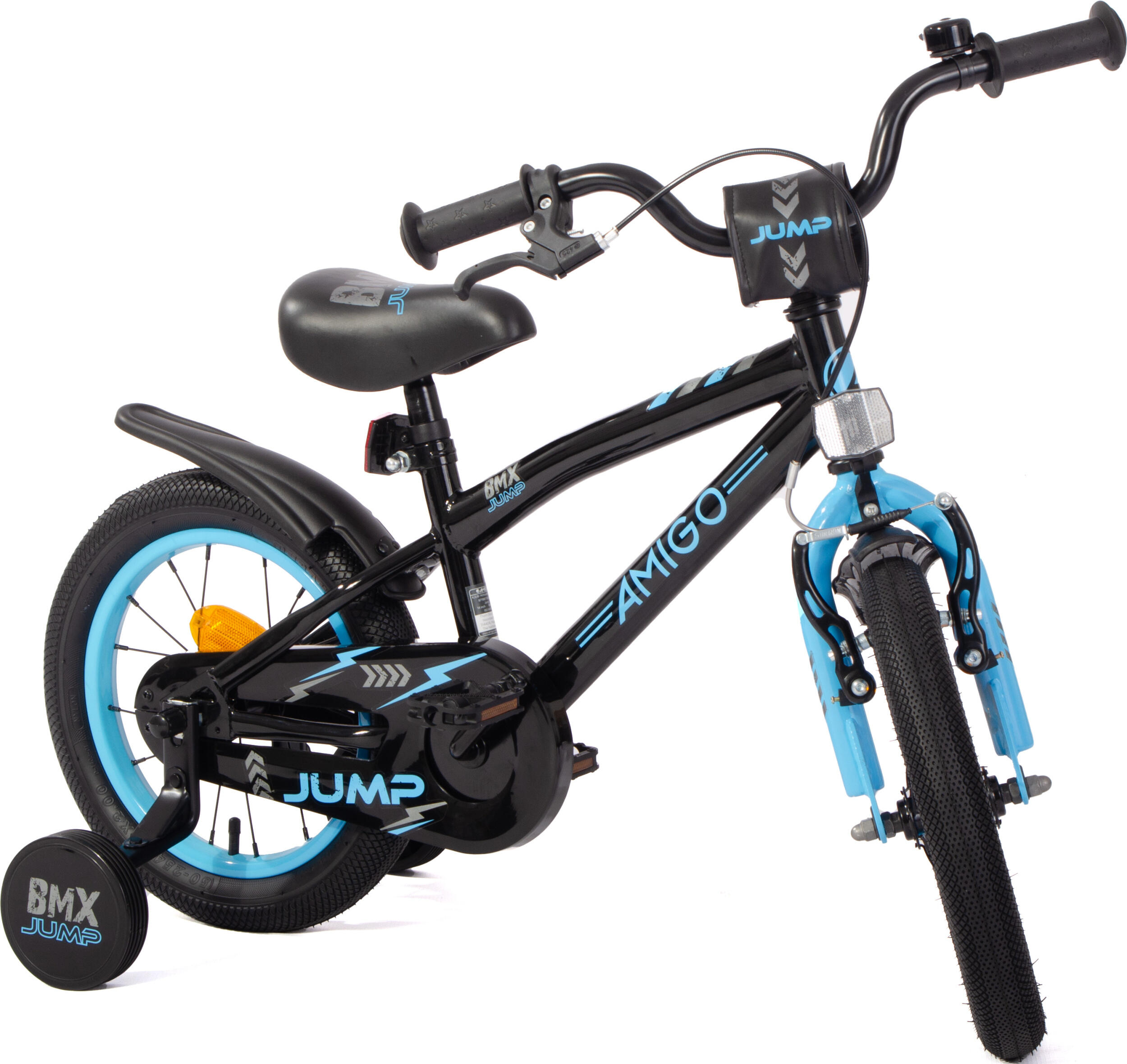 BMX Jump 14 Zoll 22,5 cm Jungen Rücktrittbremse Schwarz/Blau 4/7