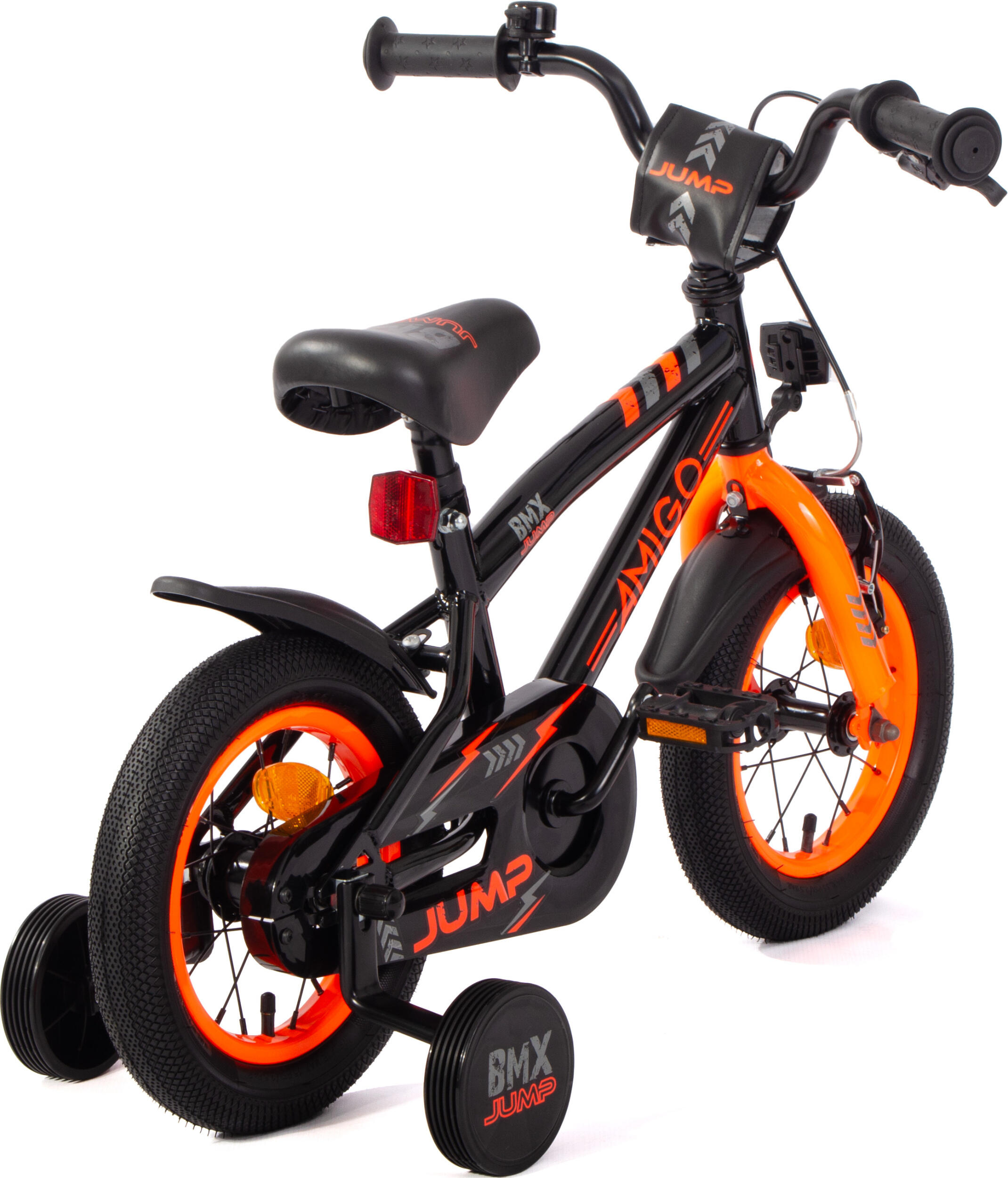 BMX Jump 12 Zoll 22 cm Jungen Rücktrittbremse Schwarz/Neon Orange 6/7