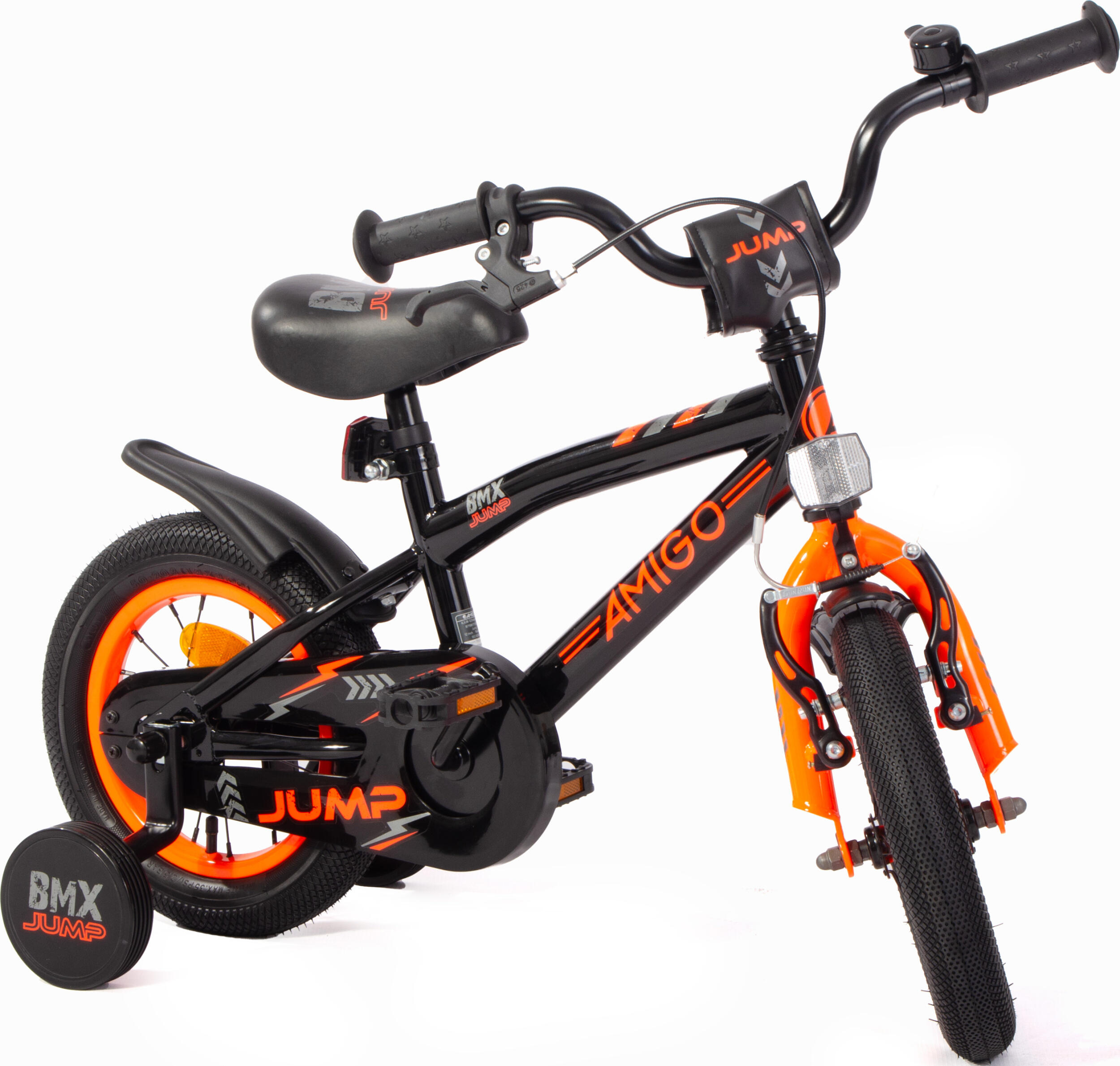 BMX Jump 12 Zoll 22 cm Jungen Rücktrittbremse Schwarz/Neon Orange 4/7