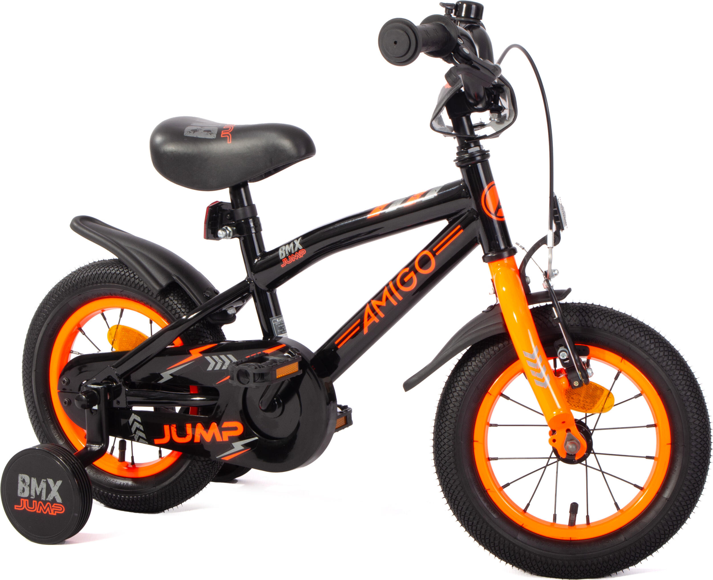BMX Jump 12 Zoll 22 cm Jungen Rücktrittbremse Schwarz/Neon Orange 5/7