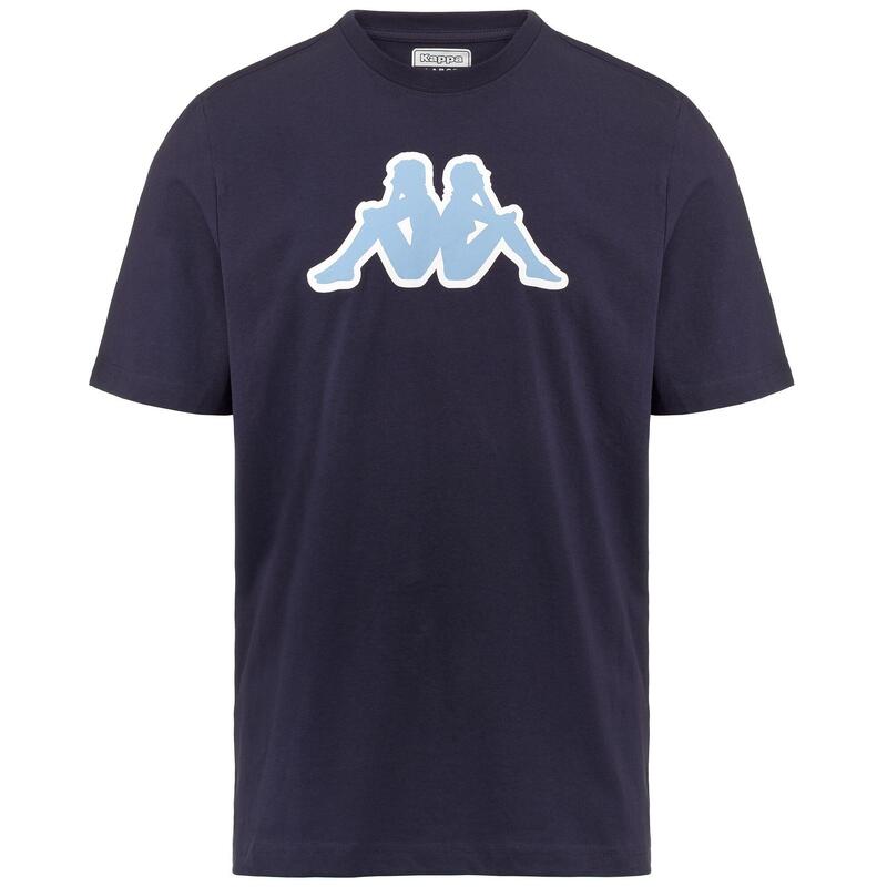 kappa t-shirt da uomo in cotone blu da cardio training