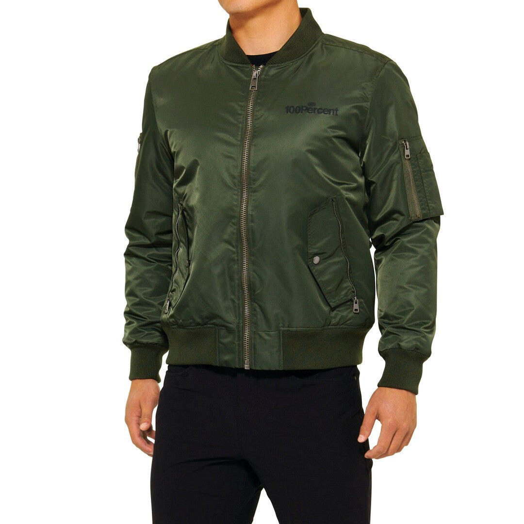 100 Percent BOMBER Zip Jacket Army Green