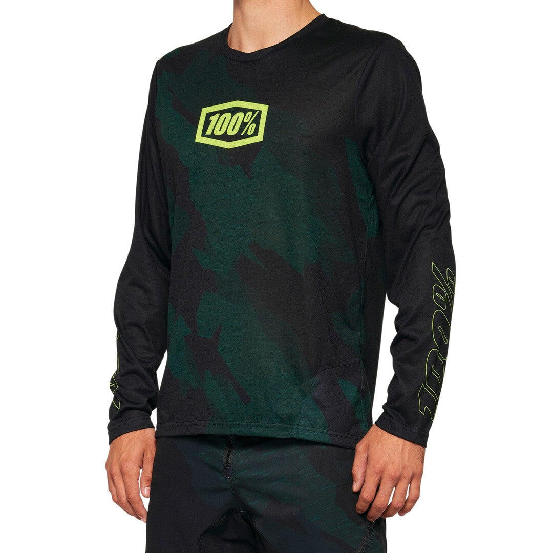 100 Percent AIRMATIC LE LS Jersey  - Black Camo