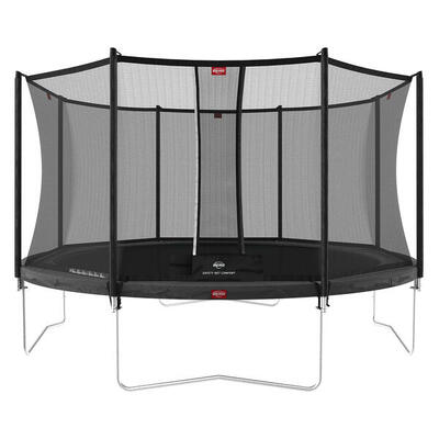 Trampoline + veiligheidsnet berg favorit regular rond 430 zilvergrijs