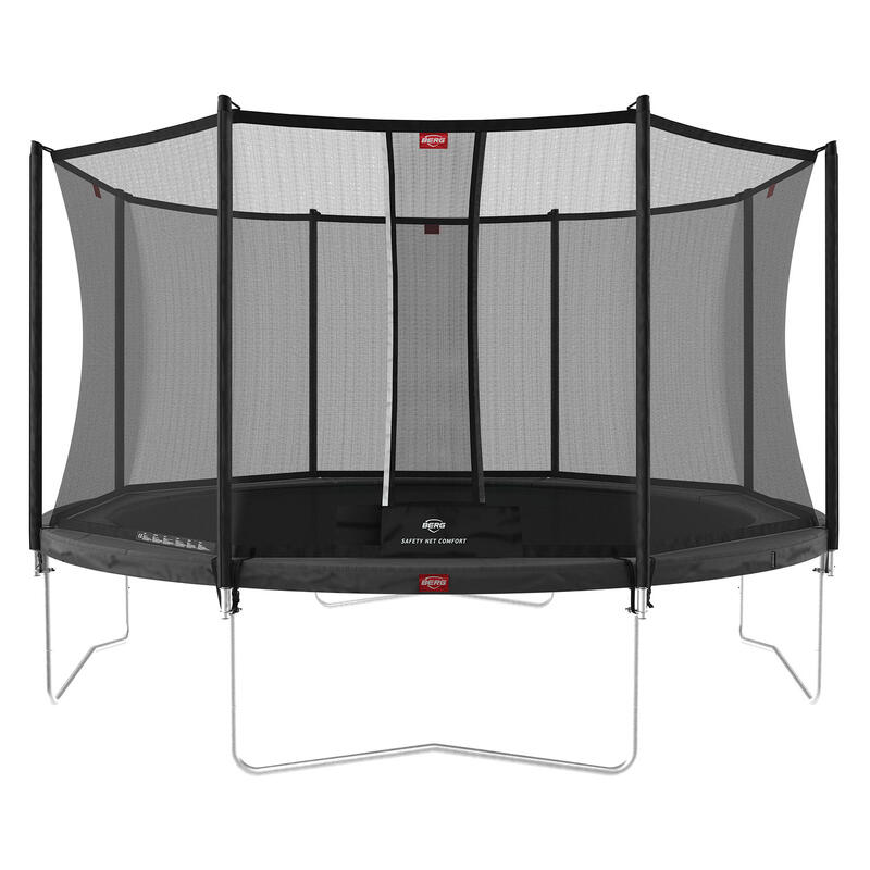 BERG Favorit cama elástica con piernas 380cm con red de seguridad Comfort gris