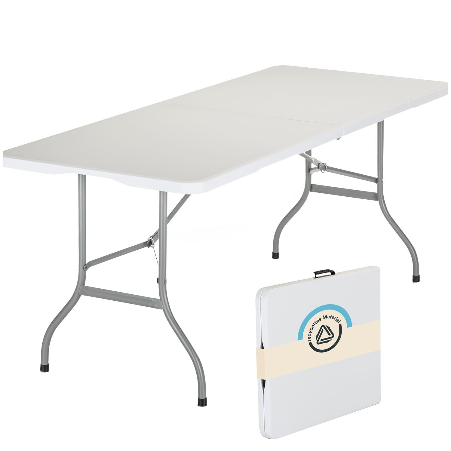 Skandika - Table De Camping Masi - Pliable - 180 × 74 × 74 Cm - Acier/hdpe - Max 200 Kg - Table De Camping - Blanc - Taille Unique - Decathlon