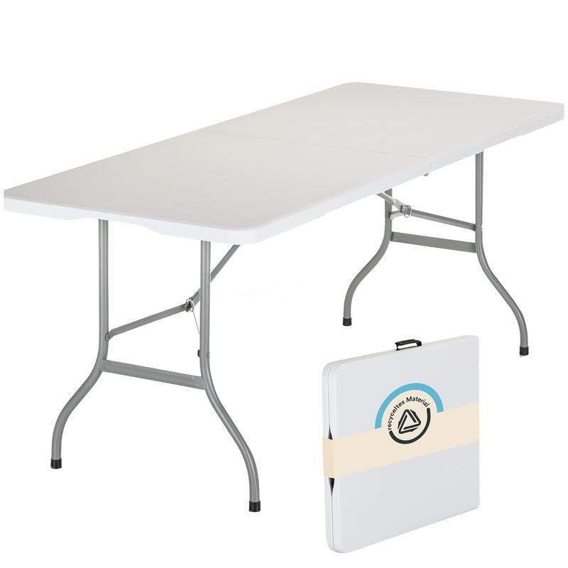 Table de camping Masi - Pliable - 180 × 74 × 74 cm - Acier/HDPE - Max 200 kg