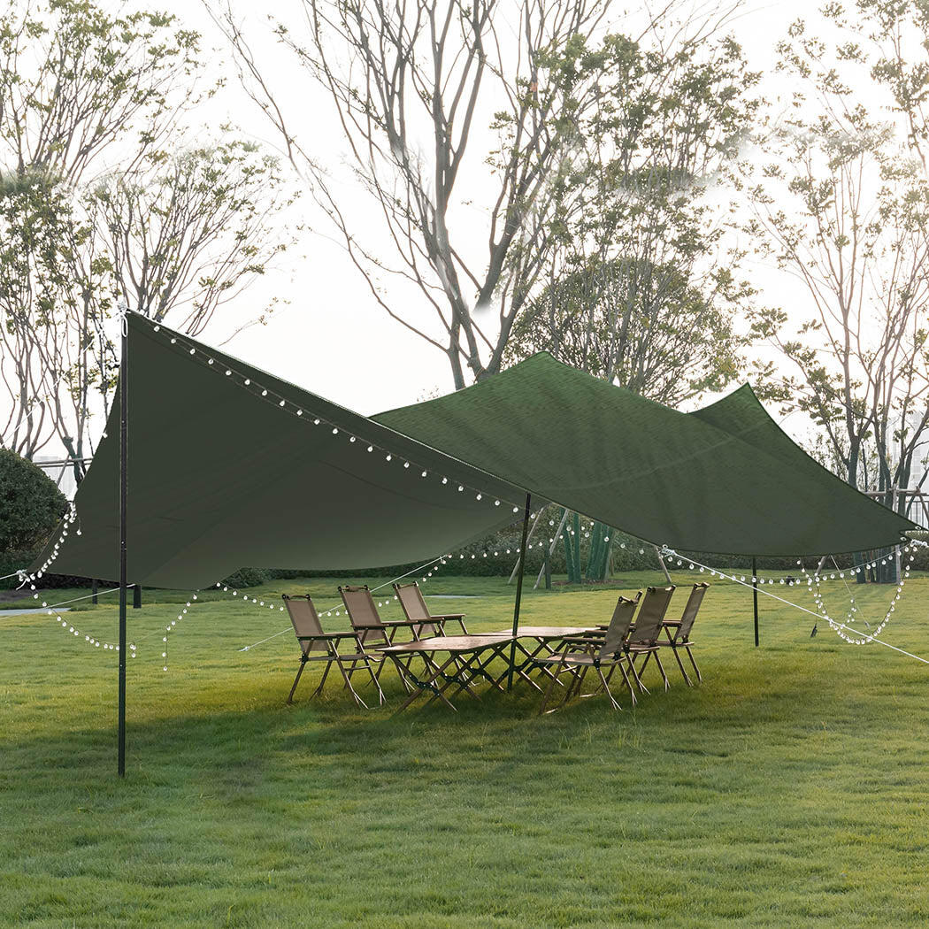 Mountview 2x3M Heavy Duty Canvas Tarp Tarpaulin Sun Blocked Dustproof Green