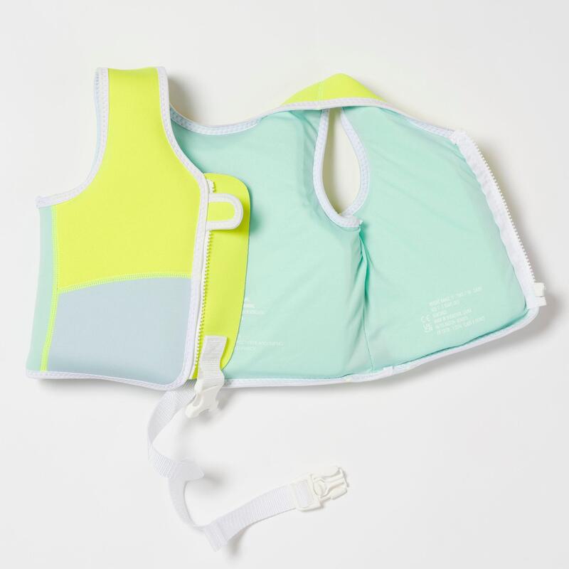 Salty the Shark Swim Vest (3-6 y/o) - Aqua Neon Yellow