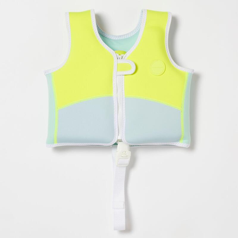 Salty the Shark Swim Vest (3-6 y/o) - Aqua Neon Yellow