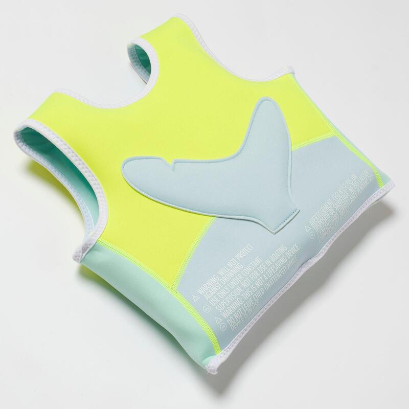Salty the Shark Swim Vest (3-6 y/o) - Aqua Neon Yellow
