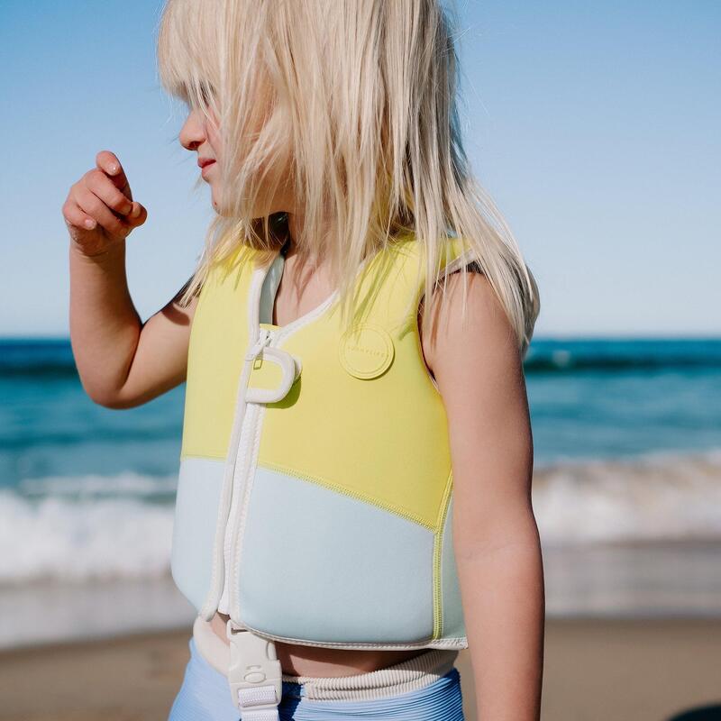 Salty the Shark Swim Vest (3-6 y/o) - Aqua Neon Yellow