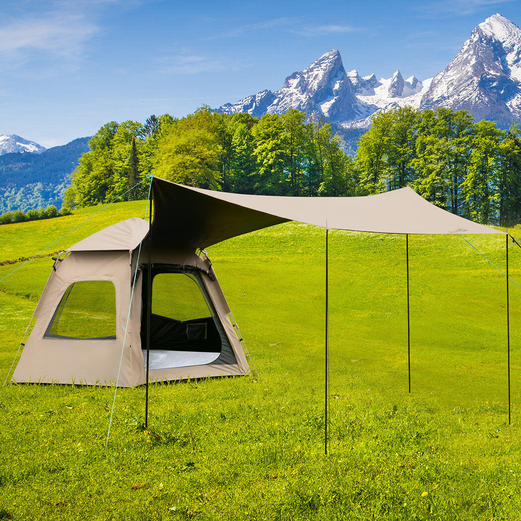 Mountview 5 Person Camping Tent Pop Up with Moisture Proof Pad Style D