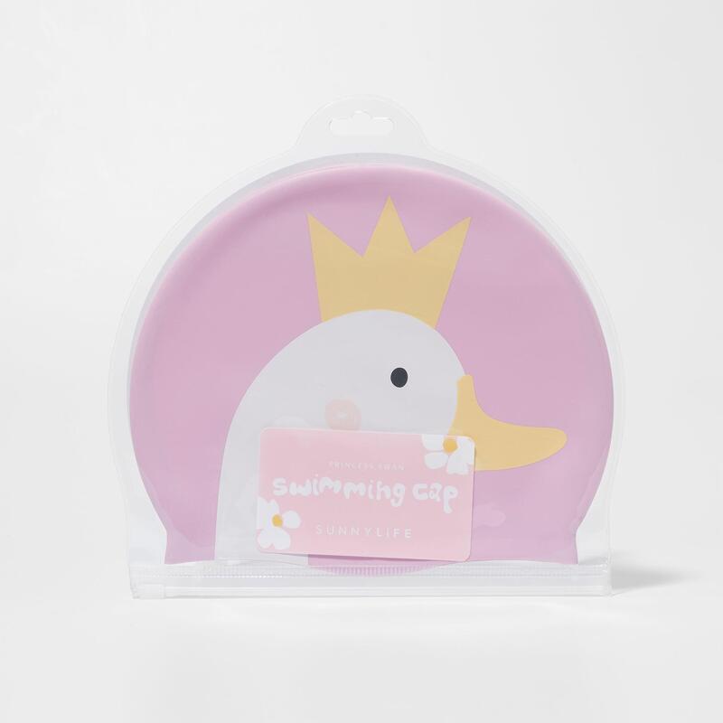 Kids Princess Swan Swimming Cap - Pink