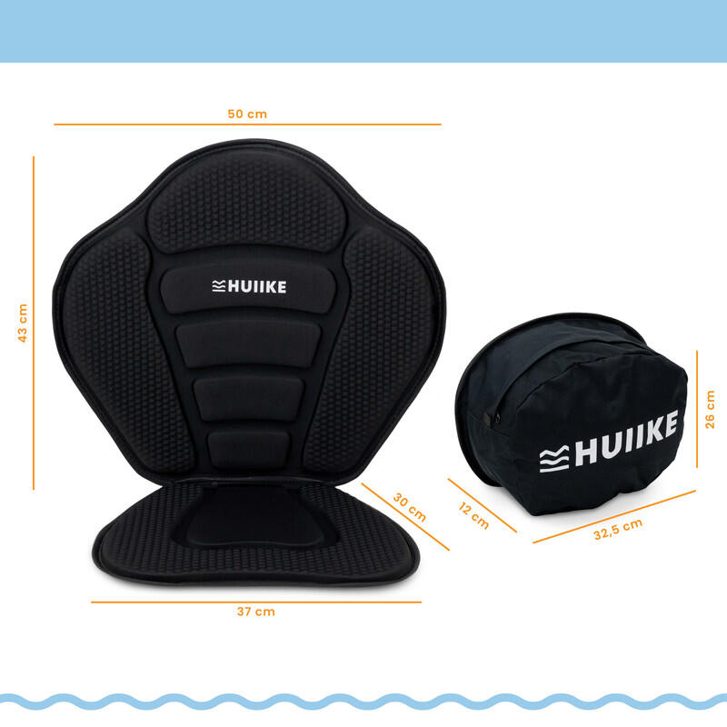 Siege Paddle Gonflable et Kayak Réglable, HUIIKE, Noir, Rembourré, Standard 2/7