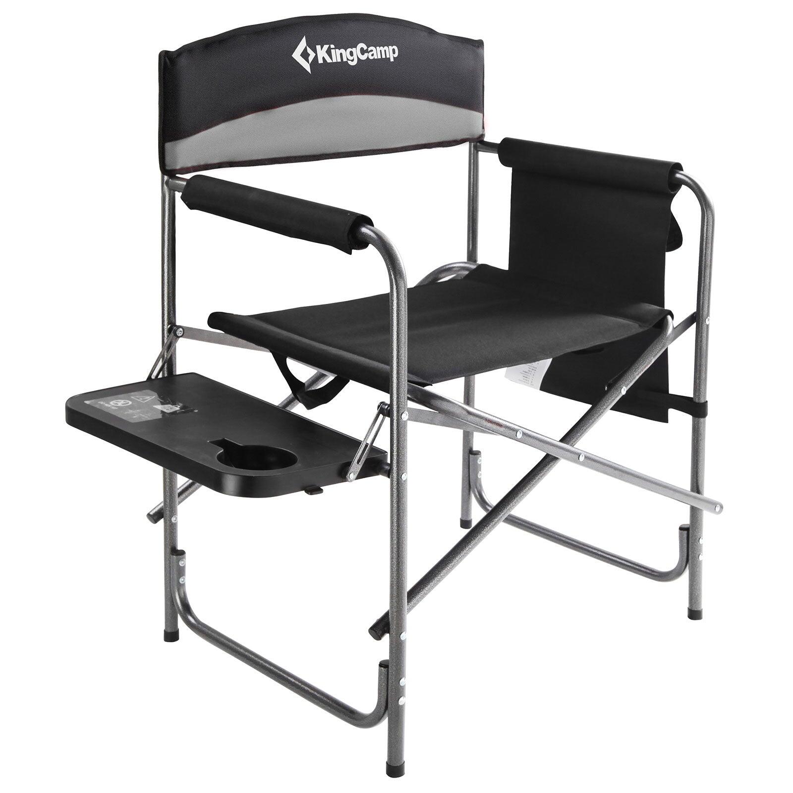 Kingcamp - Régie Chaise Director Camping Chaise Pliante Table 180 Kg - Chaise - Noir - Taille Unique - Decathlon