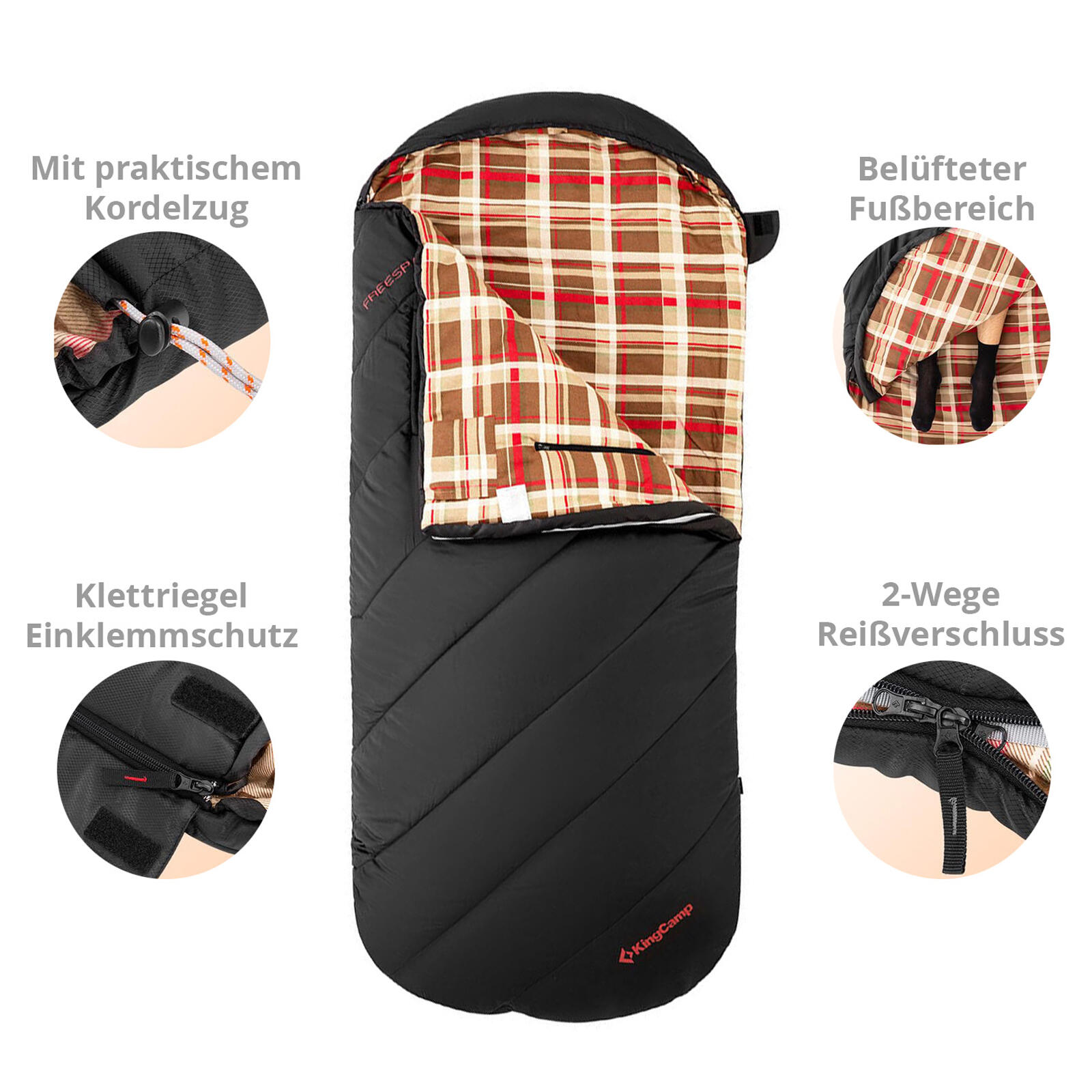 Coperta sacco a pelo Freespace 300 invernale XL Ampio cotone -13 3/5