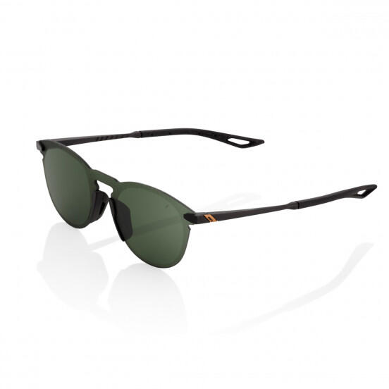 100% Occhiali Legere Round Matte Black-Grey Green Lens