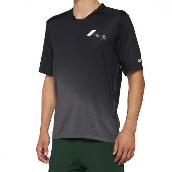 100% Celium Short Sleeve Jersey Black / Charcoal Grey