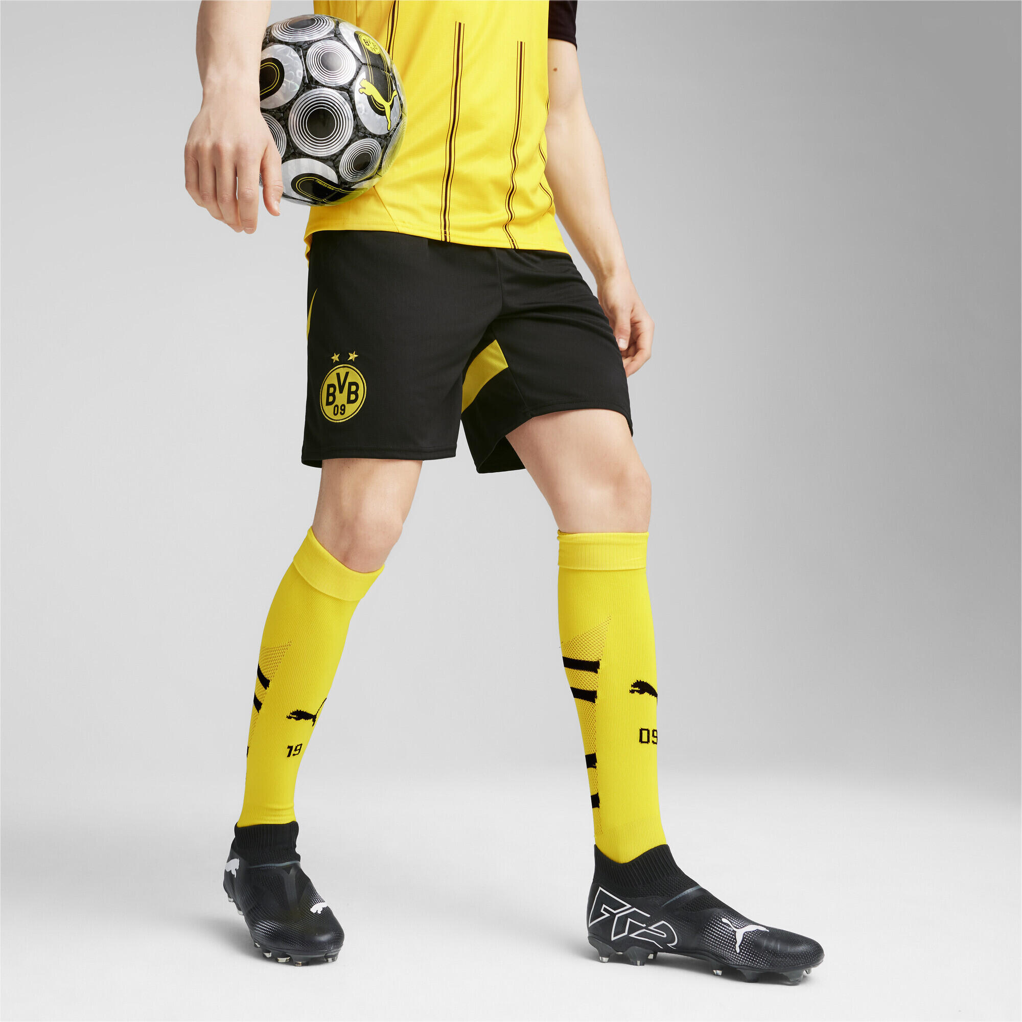 Borussia Dortmund 24/25 short voor heren PUMA Black Faster Yellow 4/7